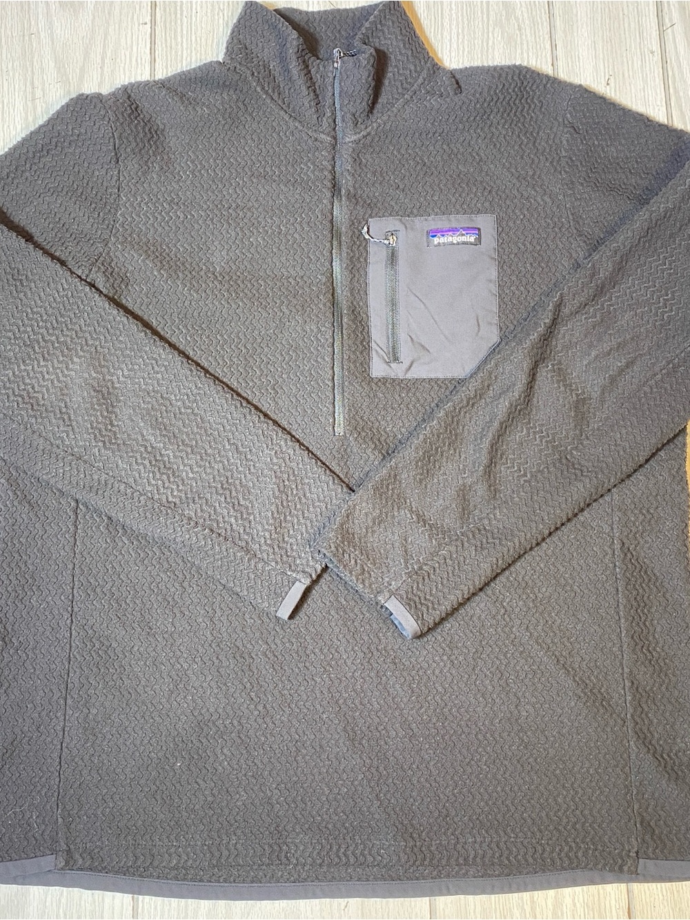 Patagonia R1 Grid Fleece Pullover Men's Size XL Charcoal Gray Half Zip Jacket